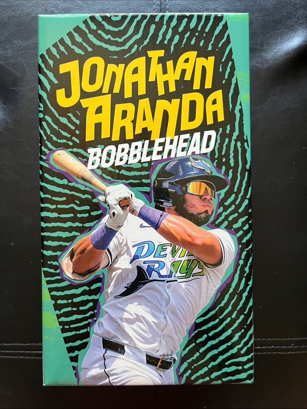 Jonathan Aranda Bobblehead - Teal, Yellow, Black Artwork